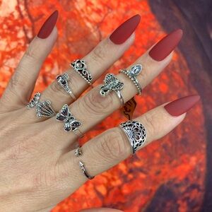 3/$10 NEW Boho Style Rings & MIDI Rings Design Mix / silver tone Bundle NWOT